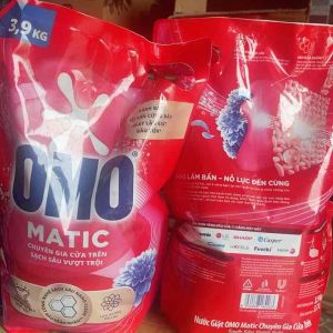 Nước giặt OMO matic túi 3.9kg /3.6kg cửa trên mới công nghệ kháng khuấn