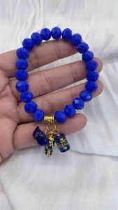 Pi Yao/Money Bar/Mantra with 2027 Color of the Year Luminous Blue Crystal Bracelet (for Kid & Adult)