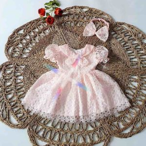 (4-18kg) Váy Ren Hồng Công Chúa NHÍM XÙ KIDS Cho Bé Gái Sơ Sinh Đầy Tháng Thôi Nôi V085