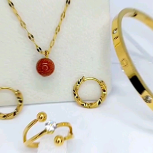 Xp.id - Set Perhiasan Titanium Gold Elegant Look Anti Karat