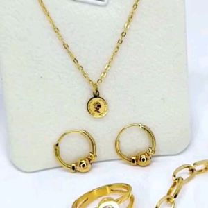 Xp.id - Set Perhiasan Titanium Gold Simple Look Anti Karat