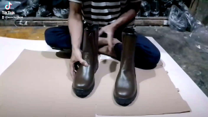 sepatu safety kruser kulit termurah/safety boots proyek