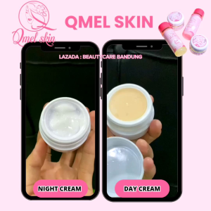 1 paket Skincare QMEL SKIN cream kulit susah putih whitening glowing brightening