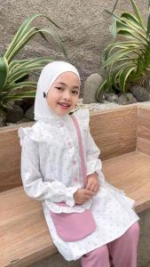 [[ New Arrival ]] Setelan Baju Anak Free Tas Cantik Brenda Oneset Setcel Anak Bahan Shalika Setelan Baju Anak Blus dan Celana Motif Polkadot