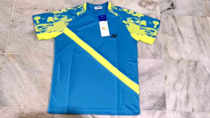 Kaos olahraga bulutangkis Yonex cyan blue Ori