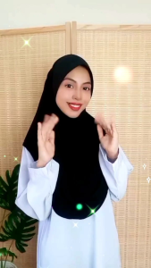 [ Tidak Berdagu ] Saiz M Tudung Sarung Moscrepe Awning Scuba Black And White Edition / Tudung Murah / Tudung Sarung Awning Scuba Berdagu