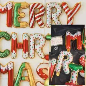 1SET BALON FOIL HURUF MERRY CHRISTMAS / BALON FOIL NATAL / BALON DEKORASI NATAL / AKSESORIS NATAL / CHRISTMAS FOIL BALLOONS / BS6814