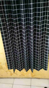Gorden Plisket Motif Kotak Kotak Aestetic Korden Tirai Jendela & Pintu Murah Meriah