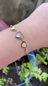 Gelang Serut Tangan Double Love Pasir Polos Titanium Gold cxb2812