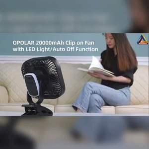 พัดลม Opolar พัดลมแคมป์ปิ้ง  พัดลมพกพา ขนาด 8 นิ้ว 20000mAh ใช้งานได้สุงสุด 44 ชั่วโมง