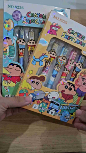 Set Pulpen Crayon Sinchan: 6 Pulpen Crayon Sinchan