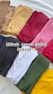 READY STOCK - Jilbab SERUT POLOS Adiba / Daily Serut Jokowi Murah / Hijab Khimar Instan