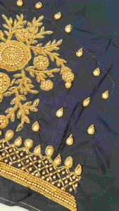 Aari works saree blouse material butter silk