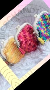 Crochet Wallet Kiss Clasp Lock