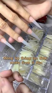 Hộp móng típ nối thẳng nhọn NAIL Professional chất liệu nhựa ABS Plastic an toàn 500pcs/10 size Làm Nail