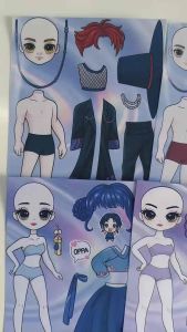 Set 6 sticker nhân vật Kpop Hunter cổ trang cặp đôi