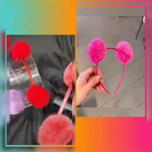 BANDO BULU POM-POM ELASTIS / BANDO POM POM VINTAGE / BANDO ANAK DAN DEWASA / FEATHER HEAD BAND / BBP851516