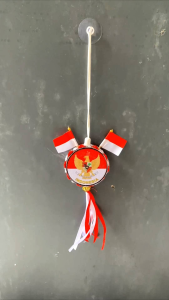 Bendera Gantungan Mendali Merah Putih Garuda Tempel Kaca Mobil Isi 10 Pcs