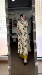 Setelan Tunik Mahira Rayon Diamond Mix Celana Kulot Crinkle Airflow