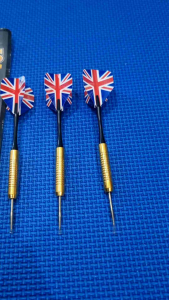 Sports in Style 3 Pcs.dart Pin in a Pack Gold Black Color Set of 2s
