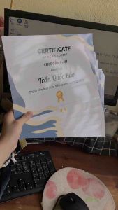 Giấy Chứng Nhận Thay Tên Nội Dung Theo Yêu Cầu In Bằng Khen Giấy Công Nhận Chứng Nhận - Giấy Bìa Cứng C250 Khổ A4 Đẹp