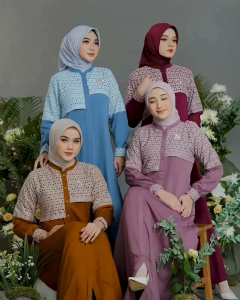 Malika zig zag dress gamis crinkle kombinasi brokat/gamis lebaran model terbaru/gamis terbaru