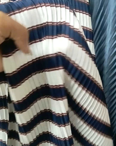Bahan Kain Plisket Satin Premium Motif Salur Harga 05m