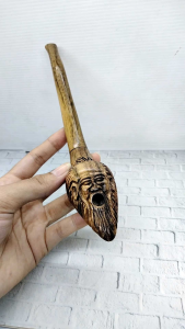 padutan once pipa kayu Bidara ukir pak jenggot C37