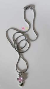 (พร้อมส่งจากไทย) สร้อยเส้นเล็ก สร้อยเงินจี้น่ารักๆ จี้ผีเสื้อ จี้ดอกไม้ จี้เชอร์รี่ 🍒💐🦋✨