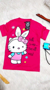 KFS 91 Atasan Baju Anak Perempuan Kaos Hello Kitty Kiwoyo 1-10 Tahun