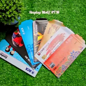 Amplop lebaran Angpau lebaran gambar ATM ukuran panjang/besar isi 50 lembar mix gambar