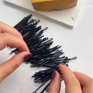 🇲🇾50pcs Black Hair Pins Women Hitam Bob Pin U Shape Pin Steel Side Bangs Clip Kids Hair Accessories