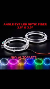 HEAD LAMP LIGHT PROJECTOR LENS ANGEL EYES OPTIC FIBER WITH TURNING SIGNAL WHITE YELLOW BLUE PURPLE GREEN 95MM 80MM EYE