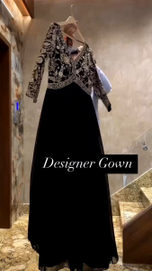 Stunning Black Party Collections Anarkali Gown with Dupatta (Pre-Order: 2/3 Weeks Delivery) NS-TVN050825