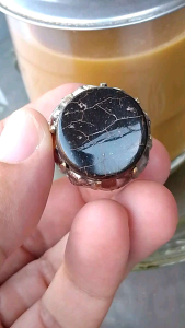 CINCIN BATU AKIK BADAR BESI SEMERU SERAT RAMBUT ASLI NATURAL