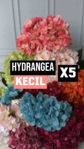 HYDRANGEA KECIL X5: BUNGA HYDRANGEA HORTENSIA ARTIFICIAL FLOWER KOREAN BOUQUET PREMIUM
