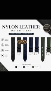 Premium Nylon Leather Watch Strap Timeless Style Quick Release Watch Band 18mm 20mm 22mm Black Navy Blue Army Green.