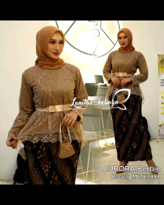 Set Kebaya Wisuda Modern Remaja Dewasa Baju Kebaya Pesta Kondangan Lamaran Kebaya Aurora Pita Brokat Tille