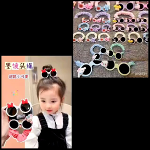IKAT RAMBUT KACAMATA KARAKTER SANRIO IMPORT / SCRUNCHIE KACAMATA KOREAN STYLE / IKAT RAMBUT ELASTIS KACAMATA LUCU / CUTTE GLASSES HAIR TIE / ESC9821