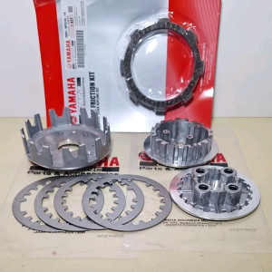 paket mangkok kopling aluminium fizr+rumah kopling kaki 4 set+plat gesek+kampas kopling jupiter z