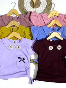Setelan Anak Perempuan Gempita Usia 1-7 Tahun Terbaru Bahan Knit Hornet mix Crinkle Airflow