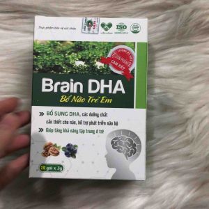 BỔ NÃO TRẺ EM Brain DHA hộp 20 gói x 3g - Hỗ trợ phát triển não bộ giúp tăng khả năng tập trung ở trẻ