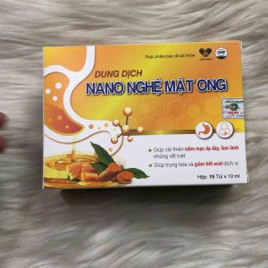 Nano NGHỆ MẬT ONG hộp 15 túi x 10ml - Cải thiện niêm mạc dạ dày làm lành vết loét trung hoà và giảm tiết acid dịch vị