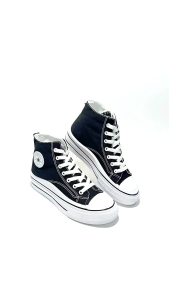 Sneakers FOR & NICE BOOT STAR Kids F4808 Women High Black || Sepatu Fashion Anak Cewek Mode Korea Tinggi Hitam Putih || Sepatu Sekolah Anak Perempuan Stylish || Sepatu Casual Harian Anak Cewek Import 33-36