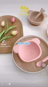 Set Bát Ăn Dặm Kèm Thìa Silicon Mumbebe Cao Cấp Full Hộp Màu Có Đế Hít Chống Lật Chống Đổ Cho Bé Mamabu