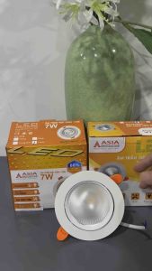 Đèn LED âm trần xoay góc mặt kính mờ DOB 5W 10W Asia