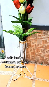 Bunga Tulip jumbo  set rangkaian  tulip artificial  untuk di sudut ruangan
