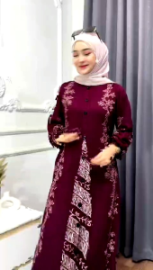 Batik Gamis Twill Cap Terbaru: Bahan Katun Berkualitas & Desain Tradisional Modern