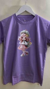 Tshirt Kids Kaos Atasan Anak Perempuan Usia 1-12 Tahun Sablon Gambar Boneka Pink