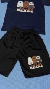 setelan kaos atasan dan celana pendek anak laki-laki usia1-10tahun sablon karakter BERUANG TUMPUK